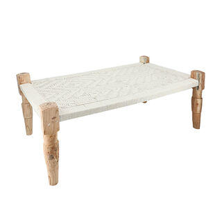 مقعد جانبي خشبي   35*35*38 سم   تشكيلة المكرميات