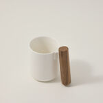 White wood and porcelain English tea cups set 5 pcs image number 2