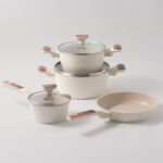 ألبرتو طقم قدور 7 قطع ألومنيوم، كريمي image number 0