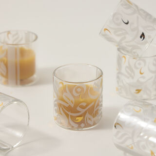 Dallaty silver glass Saudi coffee cups set 6 pcs