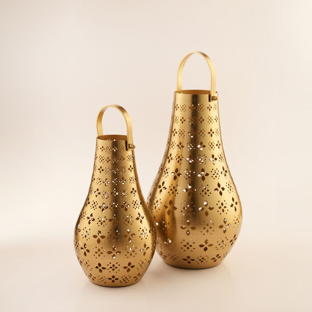 Lucerna Ramadan Lanterns Stainless Steel, Gold 14.5*14.5*27Cm image number 4