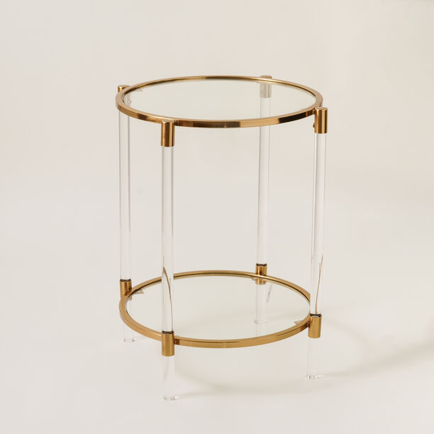 Homez acrylic side table in gold 50.5*50.5*61cm image number 0