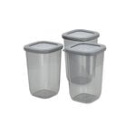 طقم حافظات طعام بلاستيك مع أغطية رمادي 9 قطع image number 3