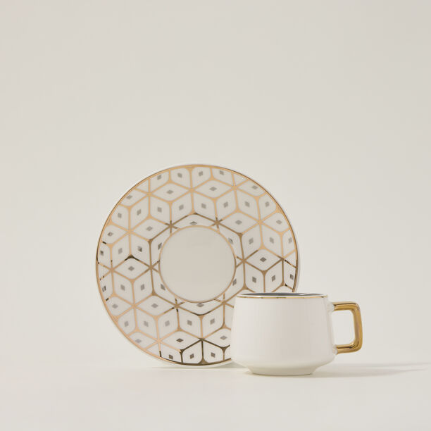 Dallaty grey and white porcelain Turkish coffee cups set 12 pcs image number 0