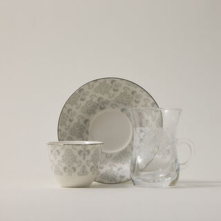 Zukhroof 28 Pieces Porcelain Tea And Coffee Set Danteel Gray 