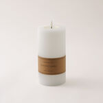 LED rustic candle in white 10*20cm image number 0