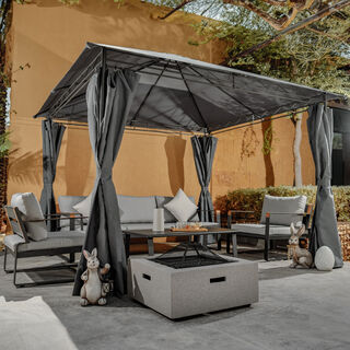 Homez outdoor aluminium set 4pcs with coffee table in grey