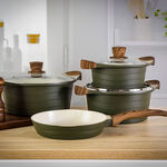 Alberto London 7 Pieces Ceramic Cookware Set Olive  image number 8