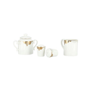 La Mesa gold /grey bone porcelain dinner set 47 pcs