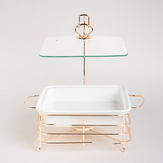 طبق تقديم مع سخّان مربع&nbsp;