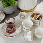Tea And Coffee Set 28 Pieces Porcelain Silver And Gold  image number 13