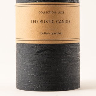 LED rustic candle in black 10*20cm