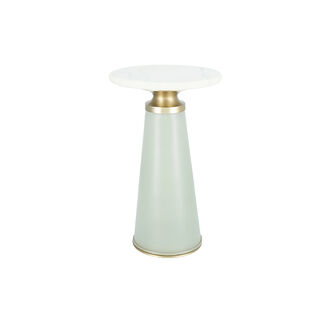 Drinktable Glass Base White Marble Top 30 *51 cm