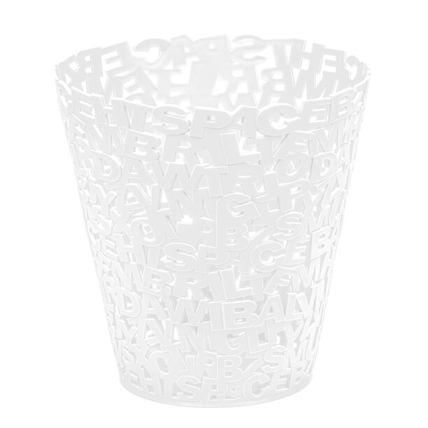 Plastic Waste Bin Alphabet White image number 0