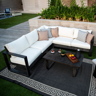 Earth Aluminium Corner Sofa+ Coffee Table