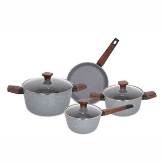 Alberto 7Pcs Non Stick Grey Cookware Set