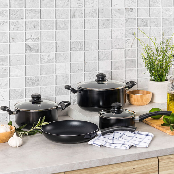 Pentola 7Pcs Non Stick Cookware Set, Black image number 0