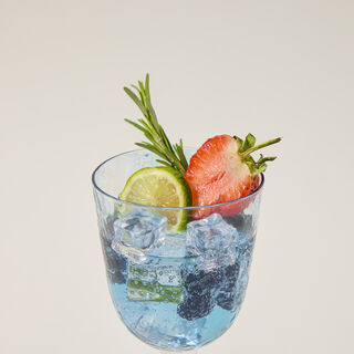 Glass Stem Goblets Cold Spot And Blue Luster