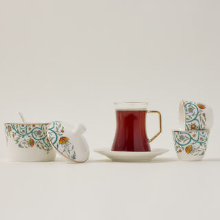 21 Pcs Porcelain Tea And Coffee Set Green