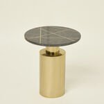 MARBLE ROUND SIDE TABLE WITH STEEL image number 0