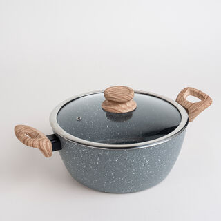 Alberto 7 Pieces Non Stick Forged Aluminum Cookware Set With Glass Lid Grey Color