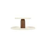 La Mesa beige porcelain/wood 2 tiered cake plate image number 0