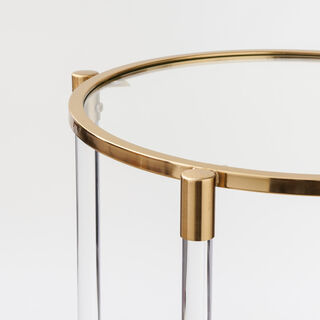 هومز طاولة قهوة من الأكريليك باللون الذهبي قطر 86 سم