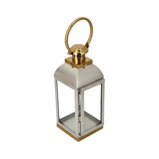 Lantern Stainless Steel Silver & Gold