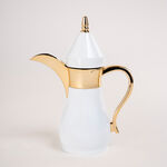 دلتي دلة ستيل صغيرة أبيض وذهبي 300 مل image number 1