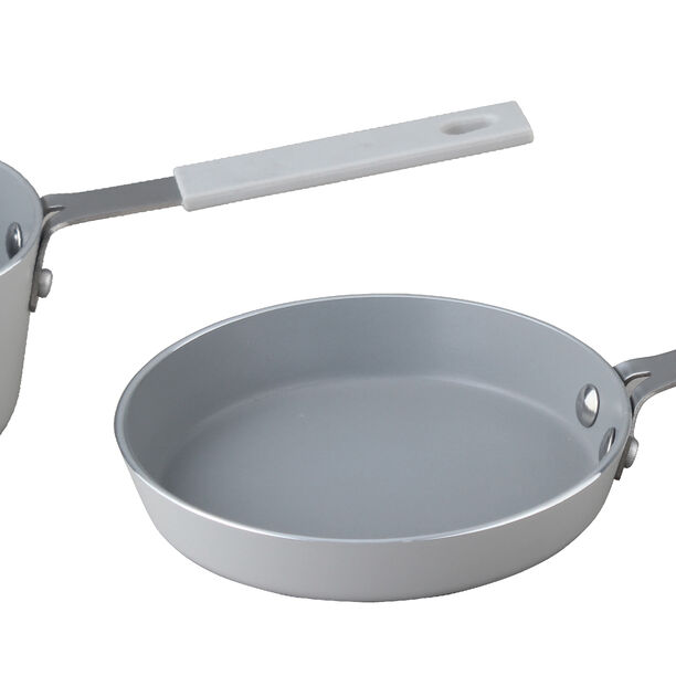 2Pcs Mini Set Frypan + Sauce Pan Grey image number 9