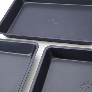 Betty Crocker Non Stick Roaster Pan Set 3 Pieces Grey Color
