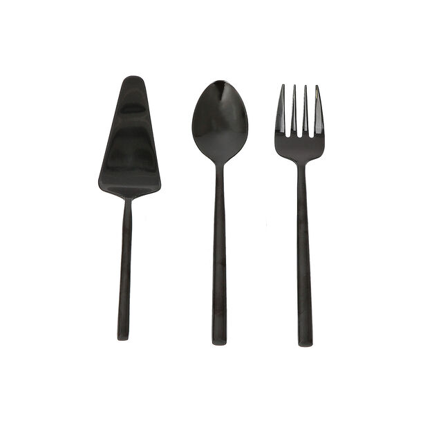 La Mesa black stainless steel cake serving set 3 pcs image number 1