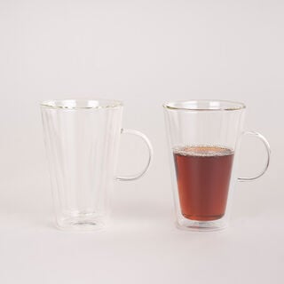 Mug Set 2 Pieces Double Wall Plain 350Ml Veer