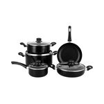 Pentola 9Pcs Non Stick Cookware Set, Black image number 0