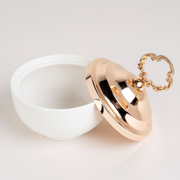 4 pieces Round Food Warmer Set With Candle Stand Gold 5" image number 3