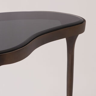 Homez metal side table metal with black glass 63*44*63 cm