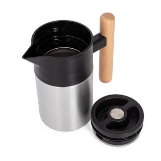 Dallety Steel Vacuum Flask Nature With Wood Handle Silver Mini , 800 Ml