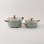 Alberto Aluminum 9Pcs Cookware Set, Green image number 1