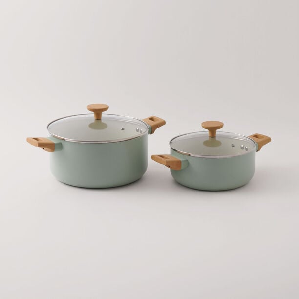 Alberto Aluminum 9Pcs Cookware Set, Green image number 1