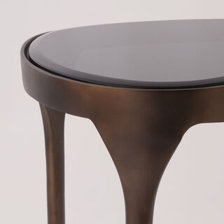 Homez metal side table metal with black glass 63*44*63 cm
