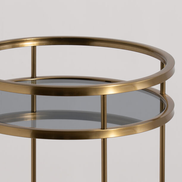 Homez metal two tier serving trolley 50*90cm, gold image number 4