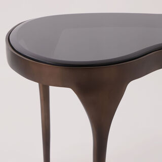 Homez metal side table metal with black glass 63*44*45 cm