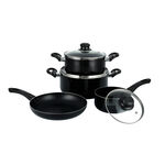 Pentola 7Pcs Non Stick Cookware Set, Black image number 2
