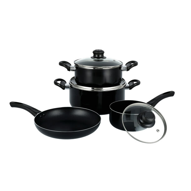 Pentola 7Pcs Non Stick Cookware Set, Black image number 2