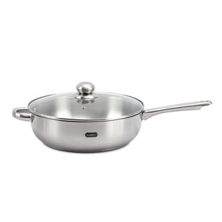 Alberto Stainless Steel Deep Frypan With Glass Lid