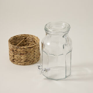 البرتو موزع مشروبات زجاج مع سلة 3100 مل