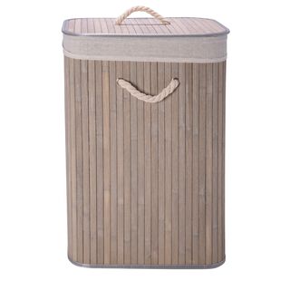 Cottage grey bamboo hamper 40*30*60 cm