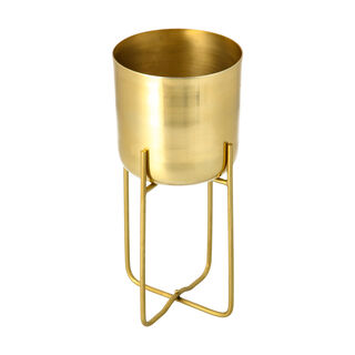 Aluminum Planter With Leg Gold