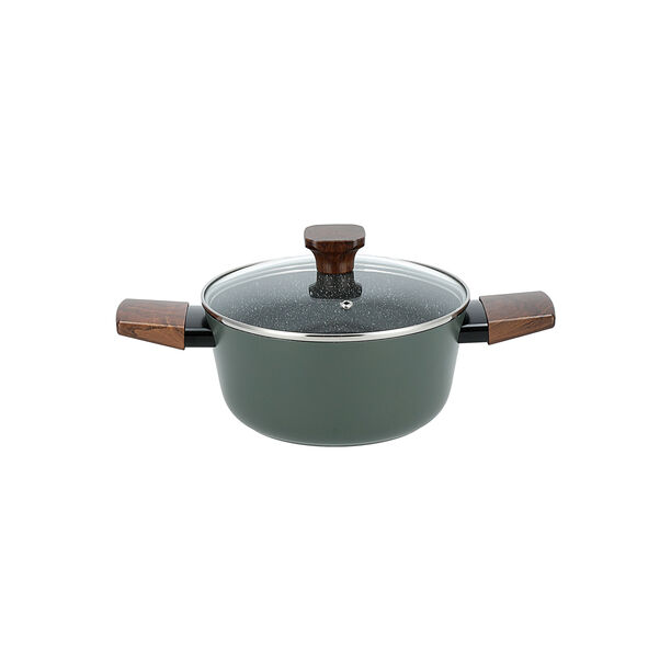 Alberto 7 piece green aluminum cookware set image number 4