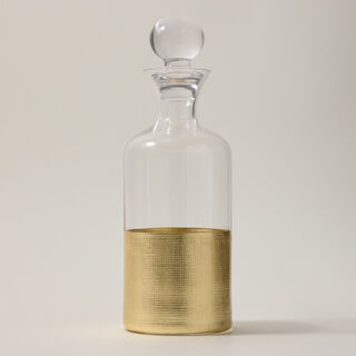 Decanter With Gold Dense Grid Cutting